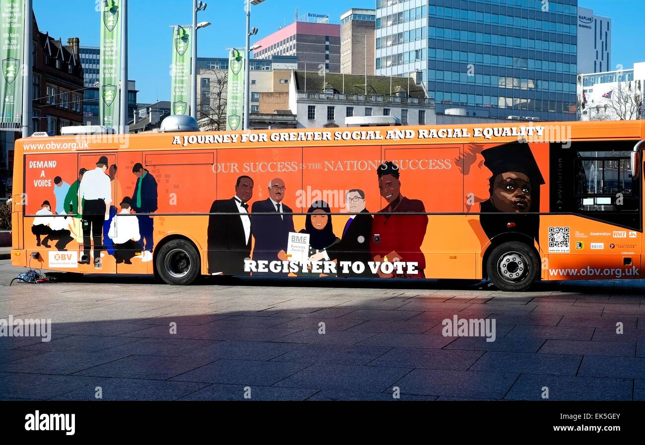 Operation Black Vote Bus in the Nottingham City Centre,England,UK Stock Photo Alamy