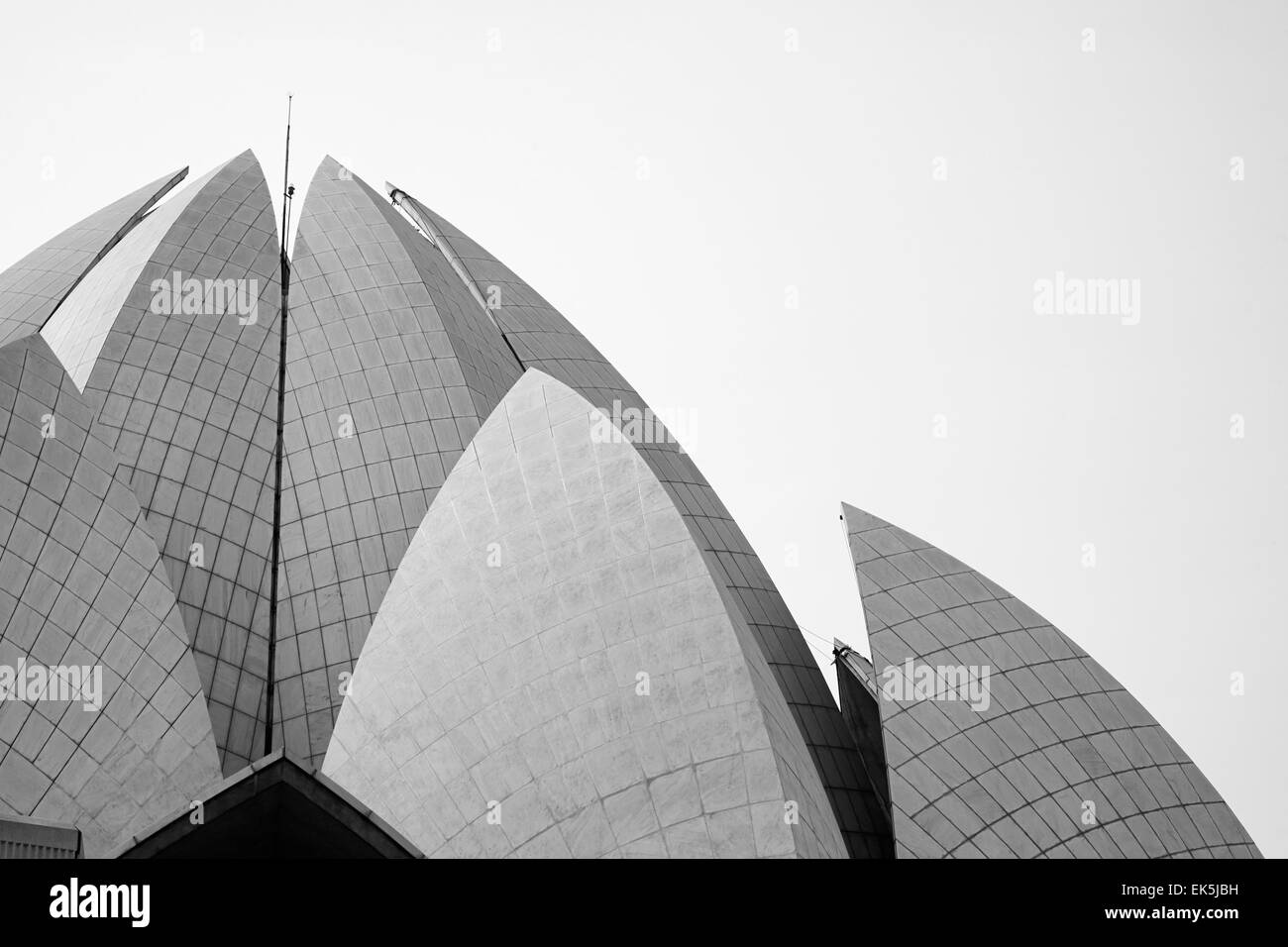 India. Delhi, the dome of the Lotus Temple (Baha'l Temple) Stock Photo