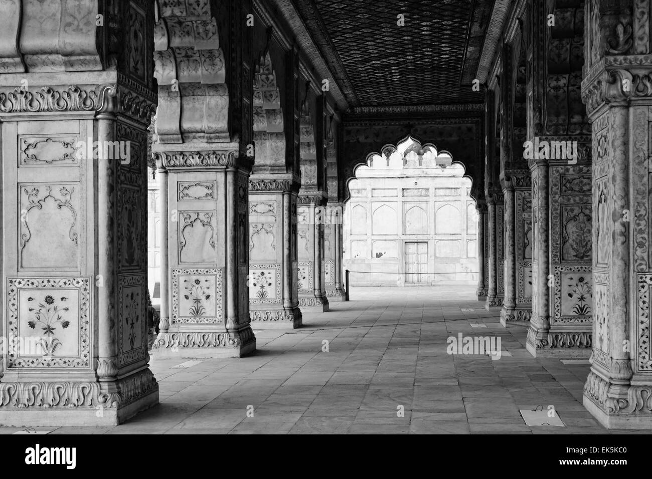 India, Delhi, the Red Fort, Diwan-I-Am, on the banks of the river Yamuna,  the fort was built by Shahjahan as the Delhi citadel Stock Photo