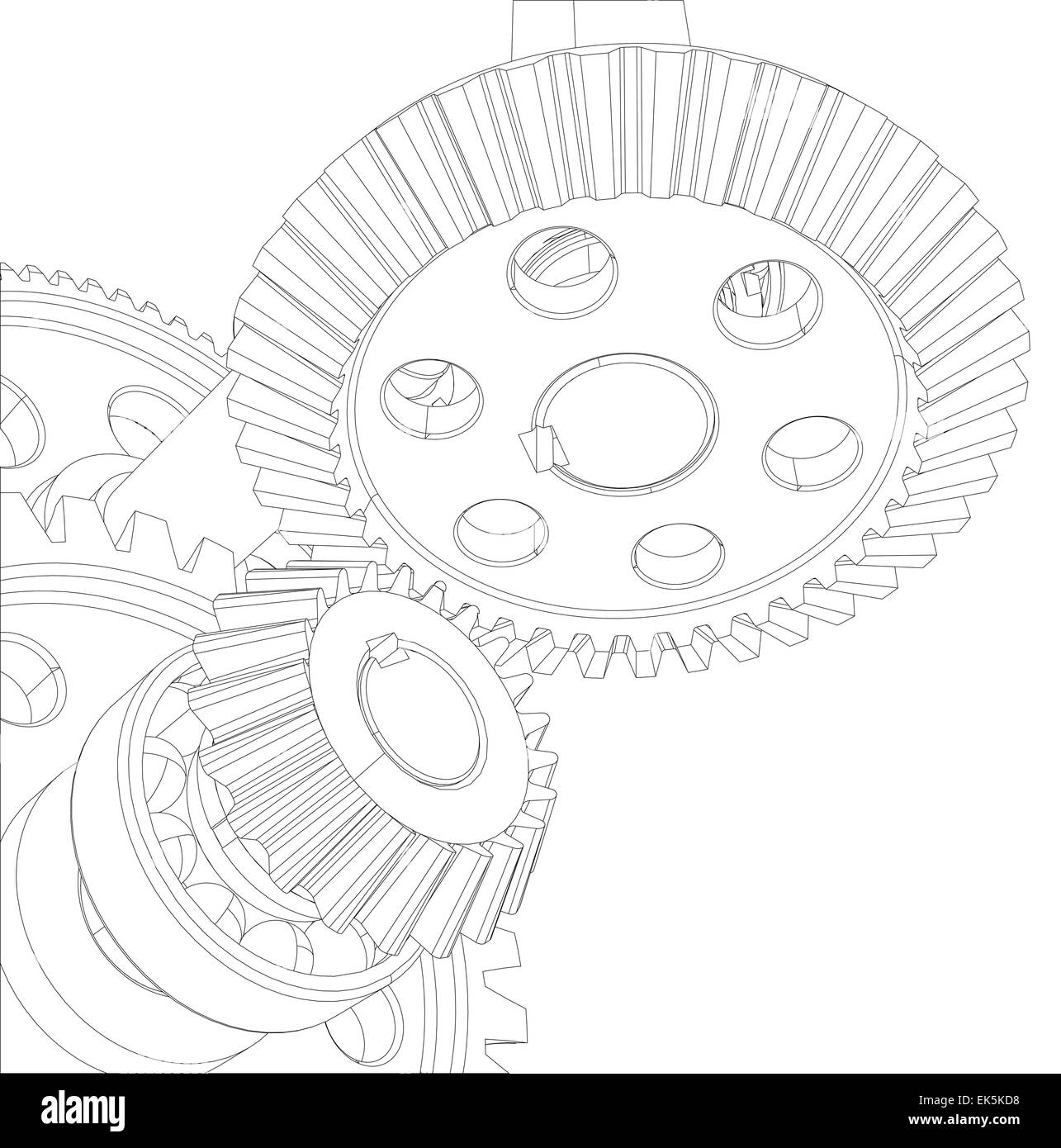 Gears with bearings and shafts. Closeup. Vector Stock Photo Alamy