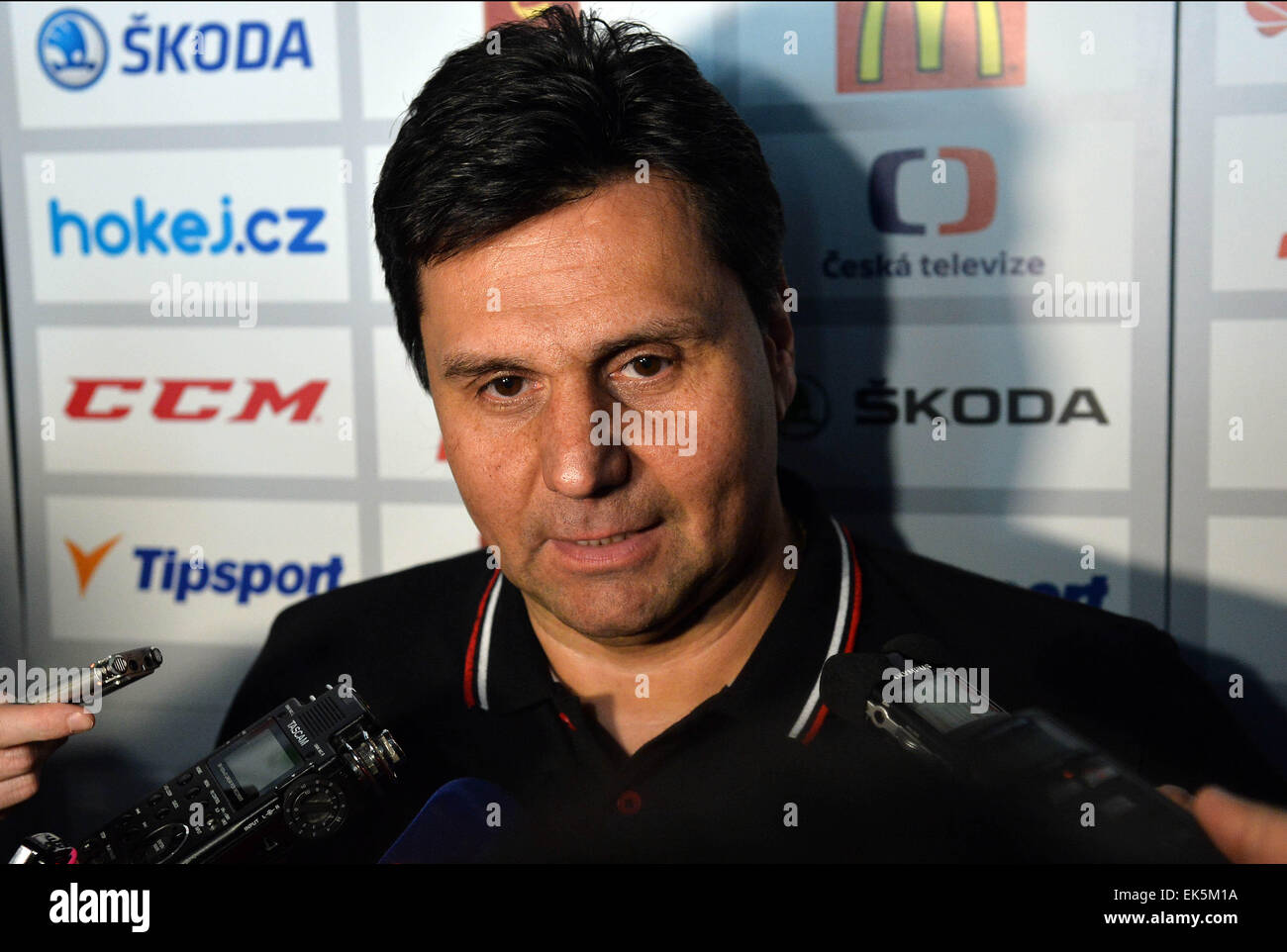 Prague, Czech Republic. 07th Apr, 2015. Head coach Vladimir Ruzicka ...