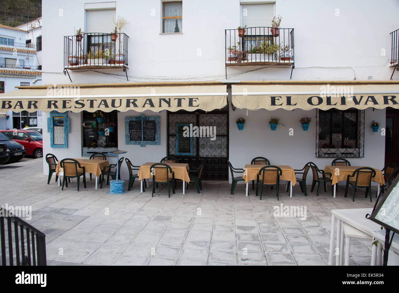 El Olivar Bar Restaurant In The Traditional Spanish Village Pueblo At Mijas Andalusia Spain Stock Photo Alamy