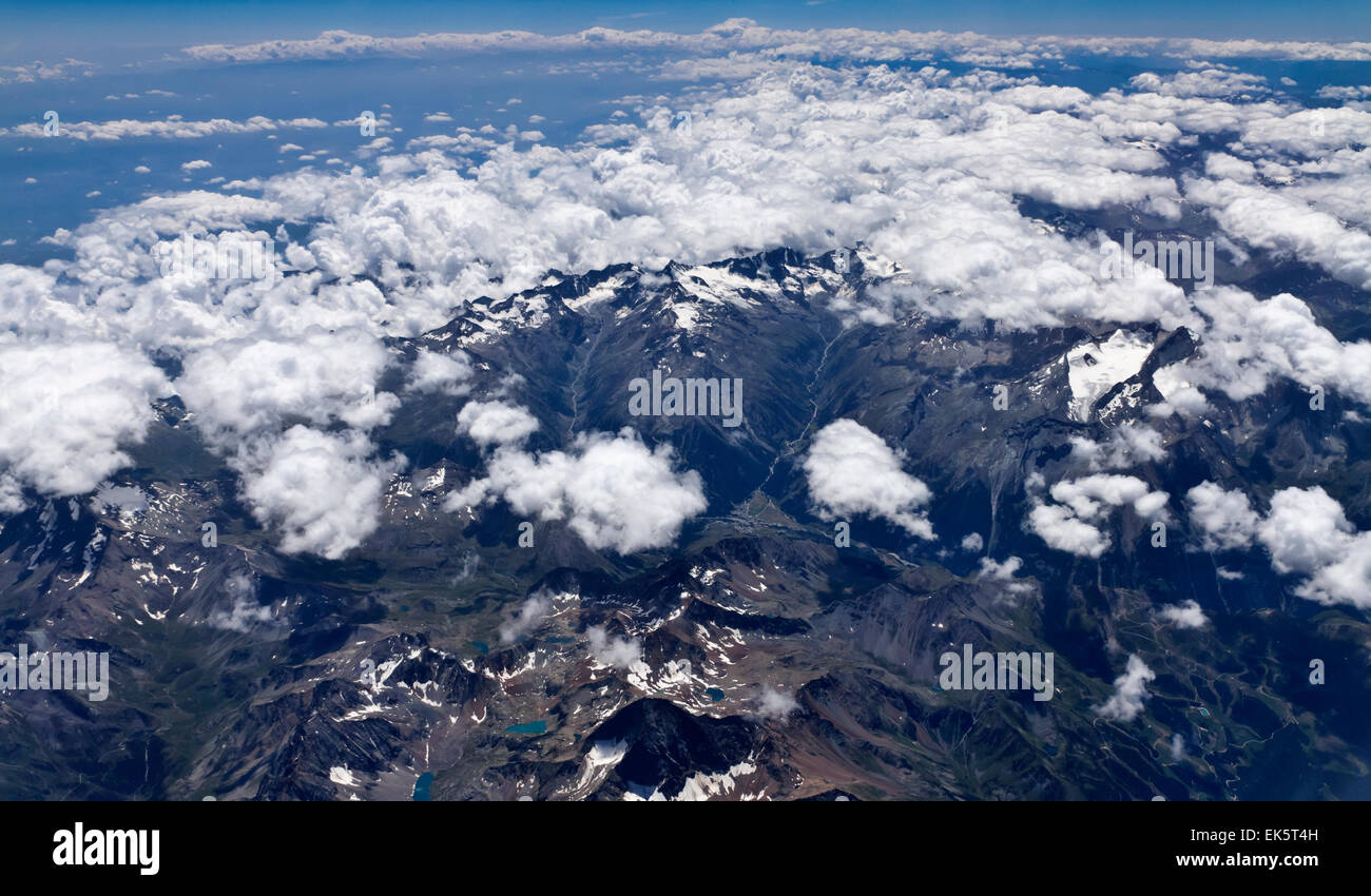 Italy, aerial view of the italian Alps and some clouds Stock Photo - Alamy