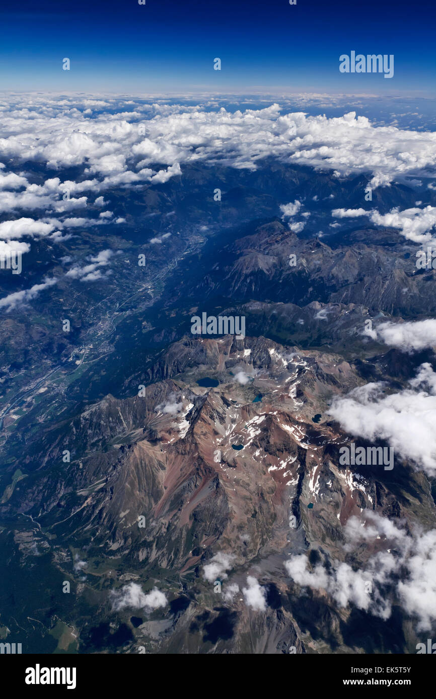 Italy, aerial view of the italian Alps and some clouds Stock Photo - Alamy