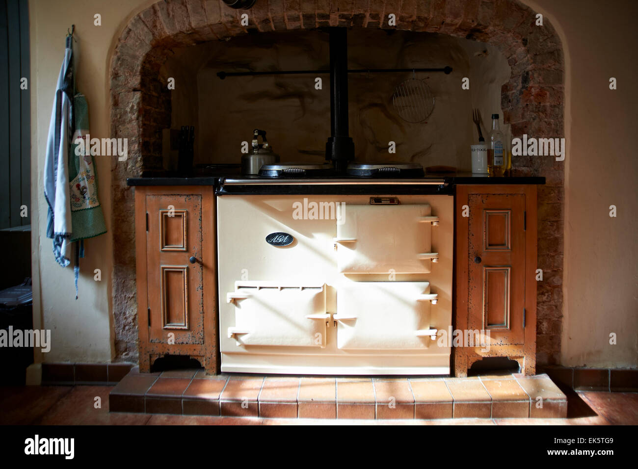 Old fashioned Aga in a country kitchen Stock Photo