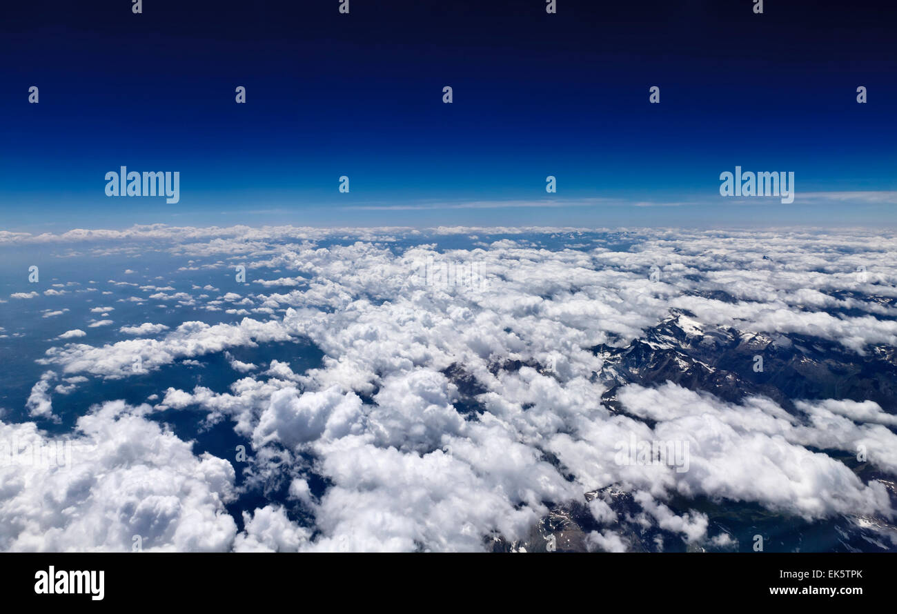 Italy, aerial view of the italian Alps and the Mont Blanc Stock Photo ...