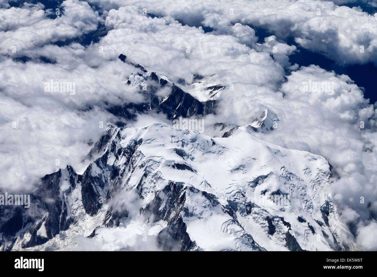 Italy, aerial view of the italian Alps and the Mont Blanc Stock Photo ...