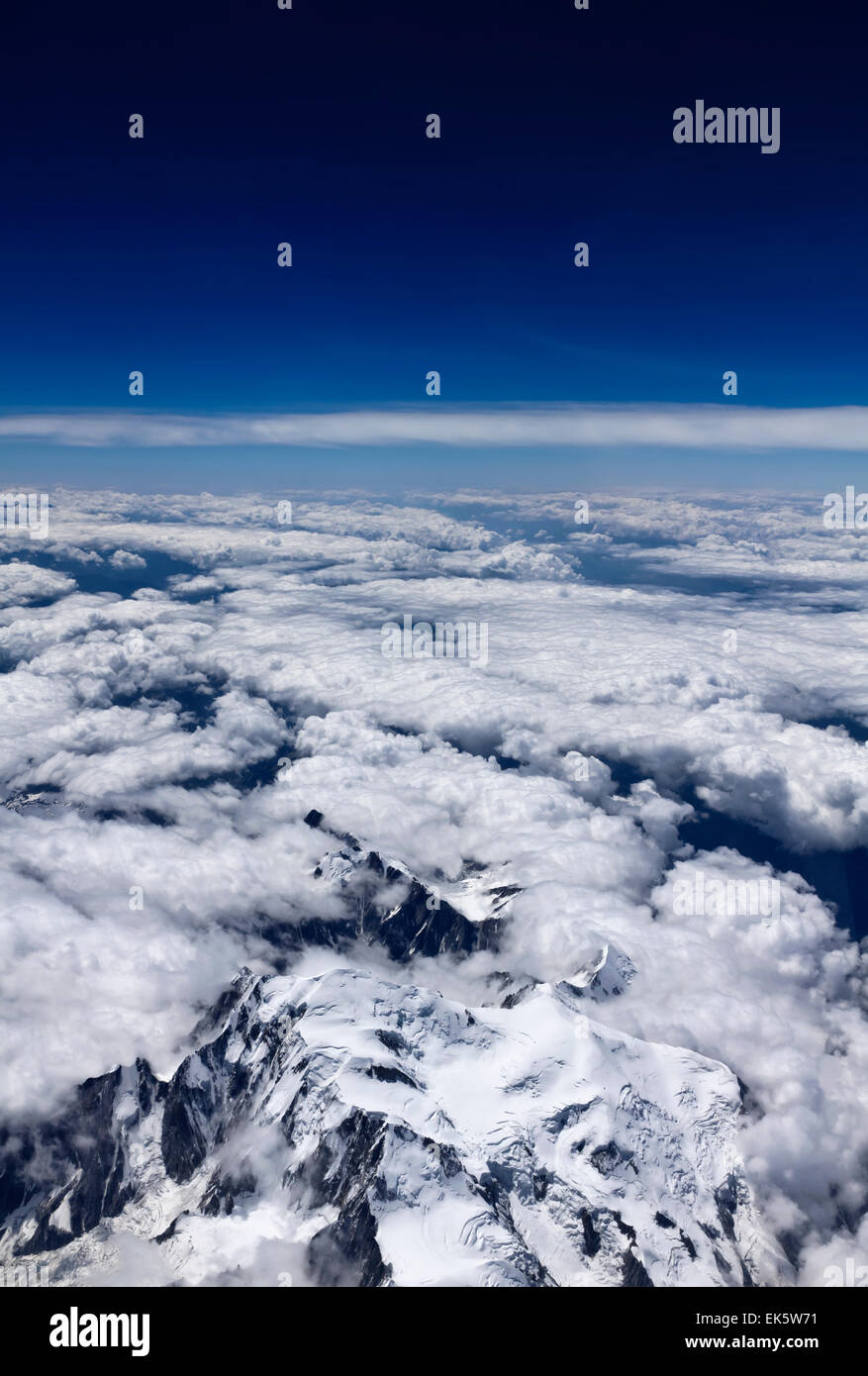 Italy, aerial view of the italian Alps and the Mont Blanc Stock Photo ...