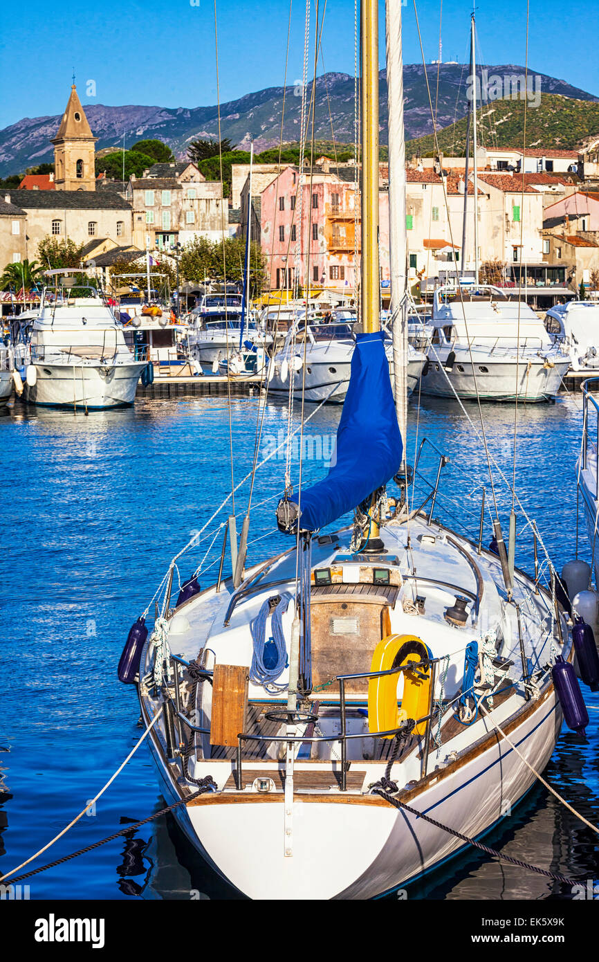 Beautiful Village of Corsica,St Florent,France. Stock Photo