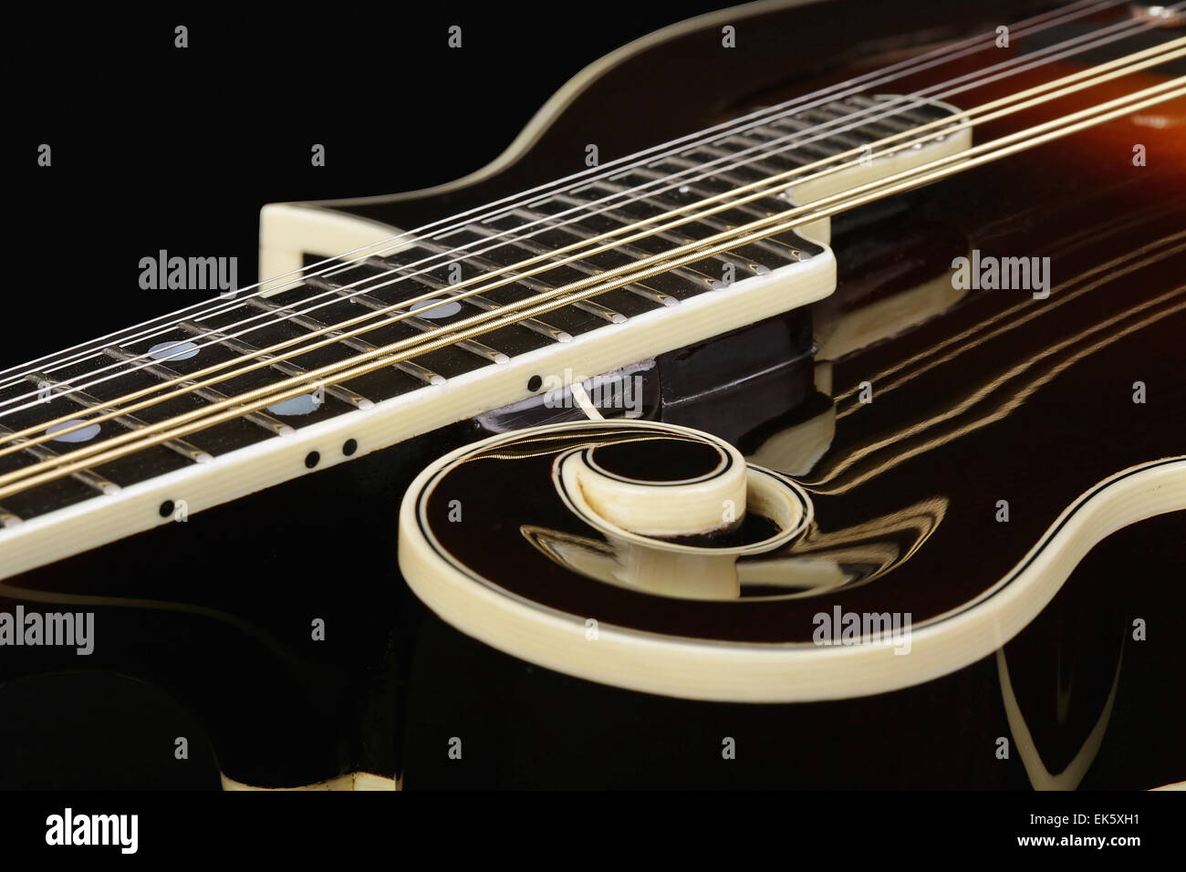 Mandolin isolated on black background Stock Photo