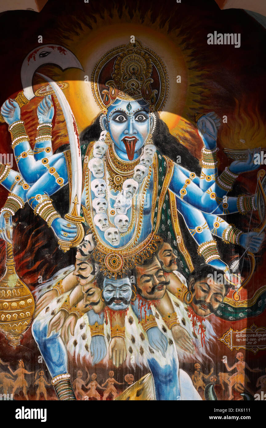 India, Rajasthan, Pushkar, religious hindu God painting Stock ...