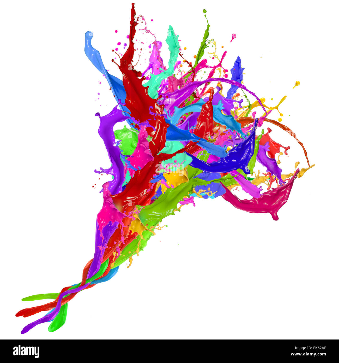Splashes Abstract Colored splashes in abstract shape on white background Stock Photo - Alamy