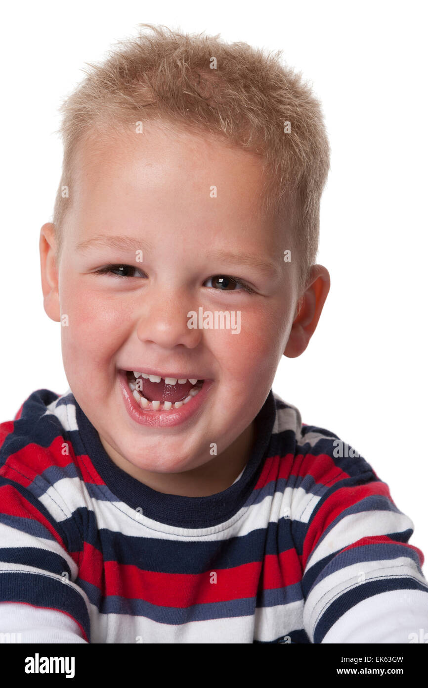 Portrait of a happy little boy on white background Stock Photo - Alamy