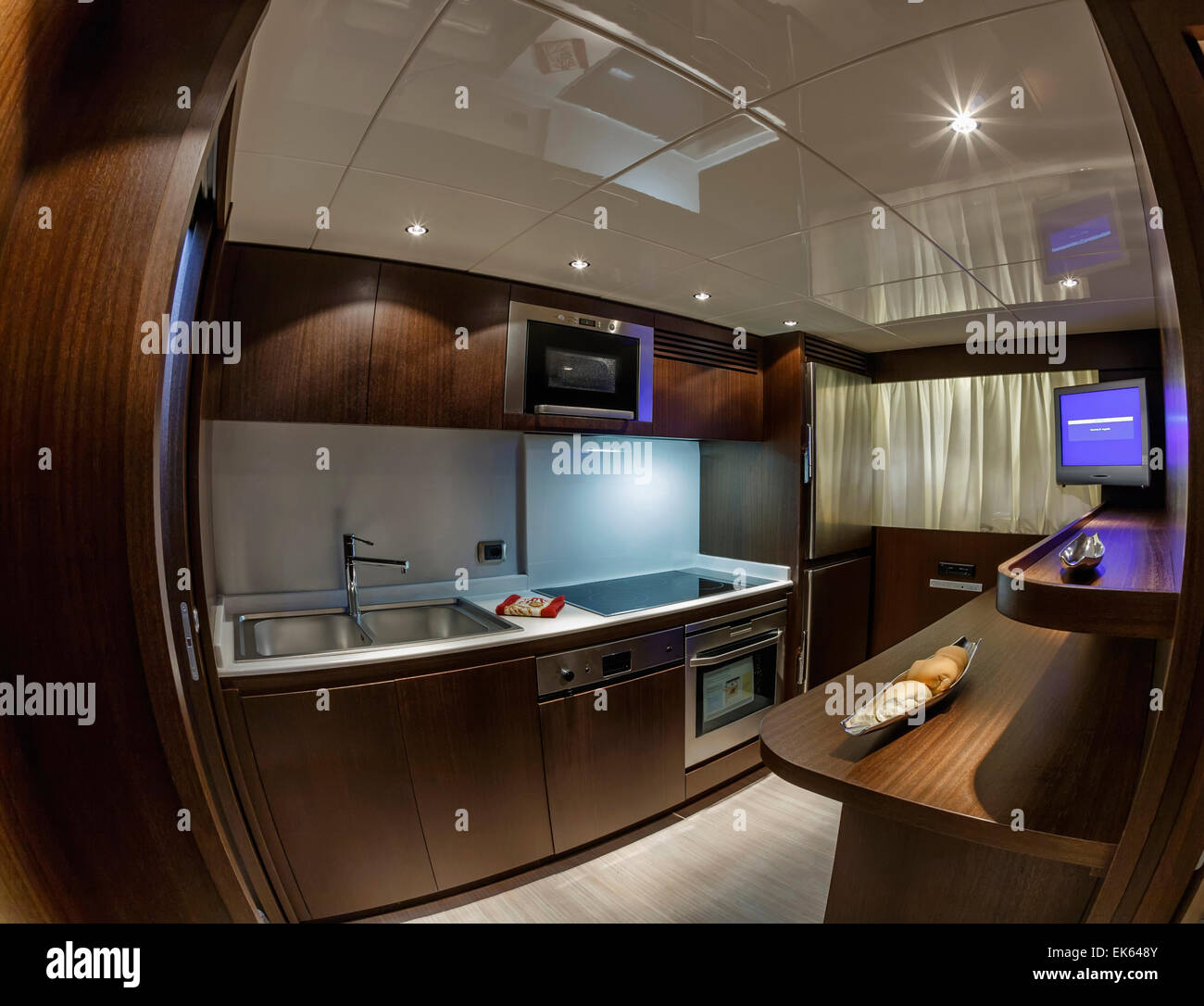 Italy, Viareggio (Tuscany), 100' luxury yacht, kitchen Stock Photo - Alamy