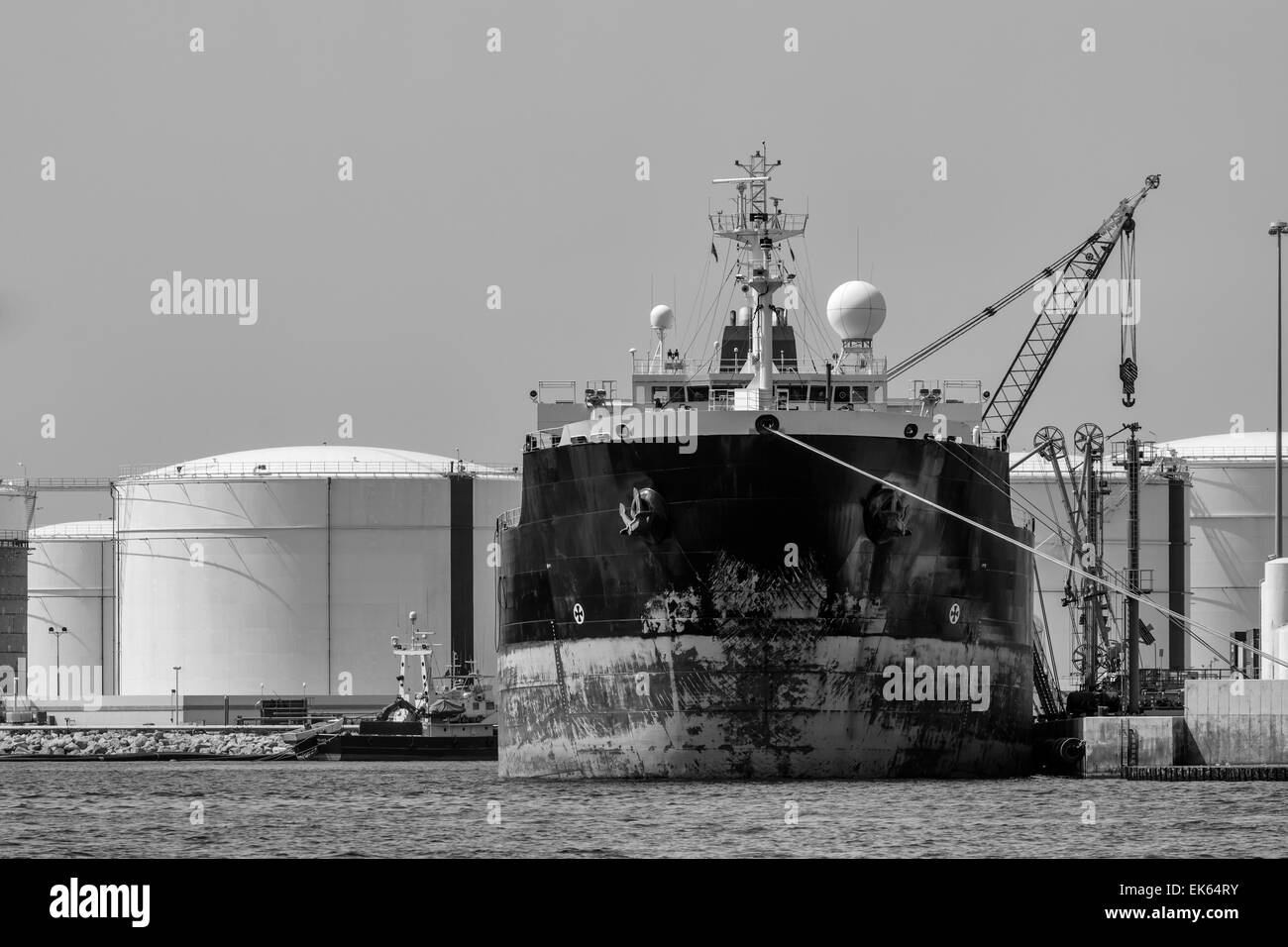 Malta Island, Marsaxlokk, empty oil tanker Stock Photo