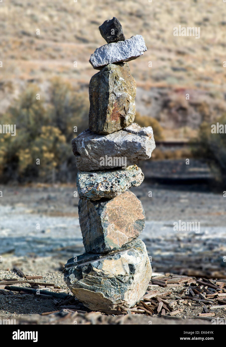 Balanced rocks, land just across the Arkansas River from downtown Salida, Colorado, USA Stock Photo