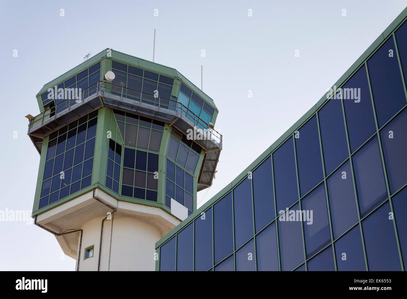 Italy, Napoli International Airport, Flight Control Tower Stock Photo 