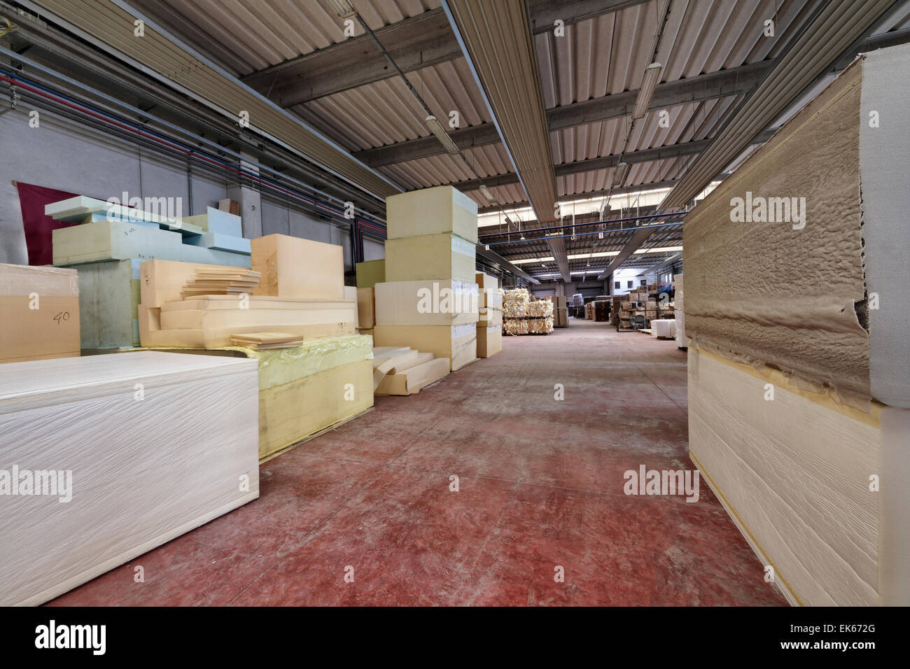 Italy, foam rubber shapes in a foam rubber factory Stock Photo Alamy