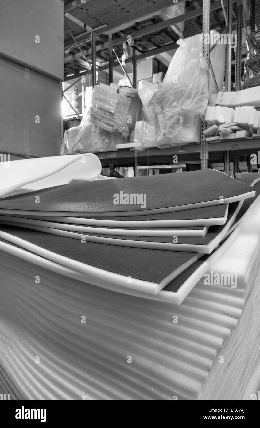 Italy, foam rubber shapes in a foam rubber factory Stock Photo Alamy