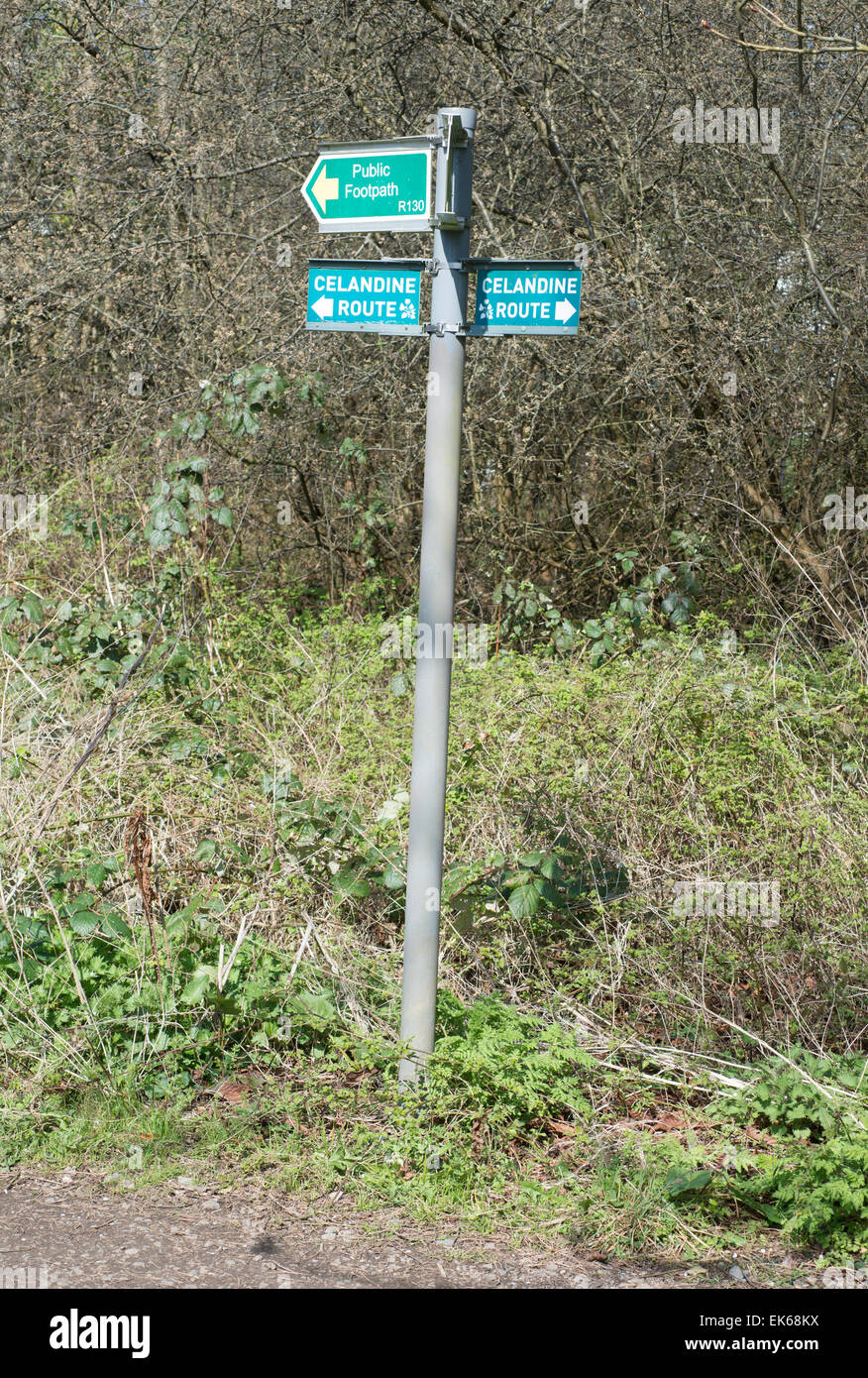 Celandine Route sign, Pinner, Middlesex Stock Photo