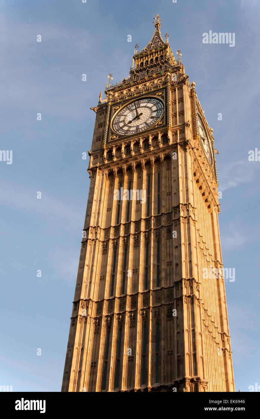 Big Ben clock tower in London in sunset light Stock Photo - Alamy