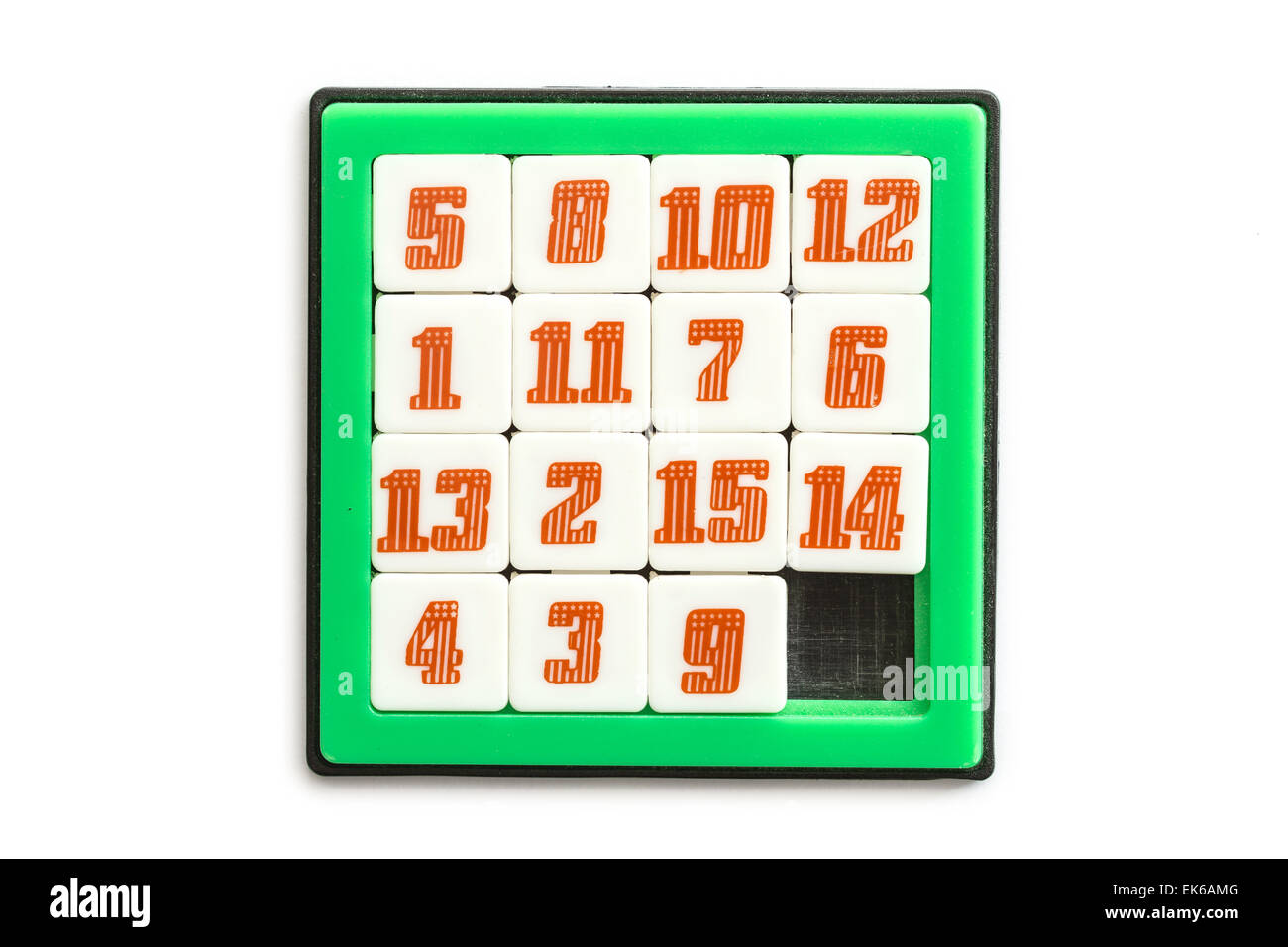 Number Slider Puzzle isolated on white background Stock Photo
