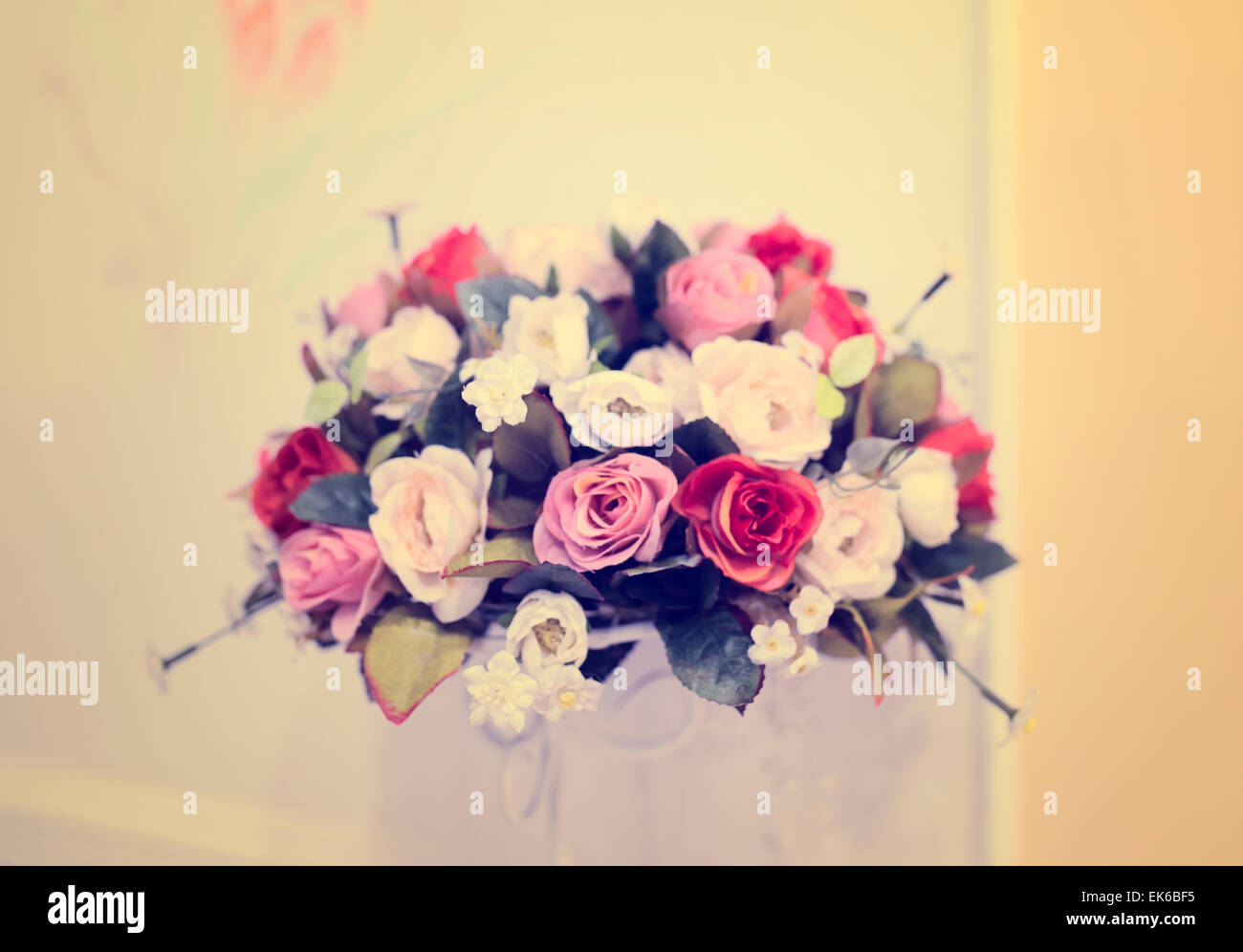 Bridal bouquet of various flowers Stock Photo