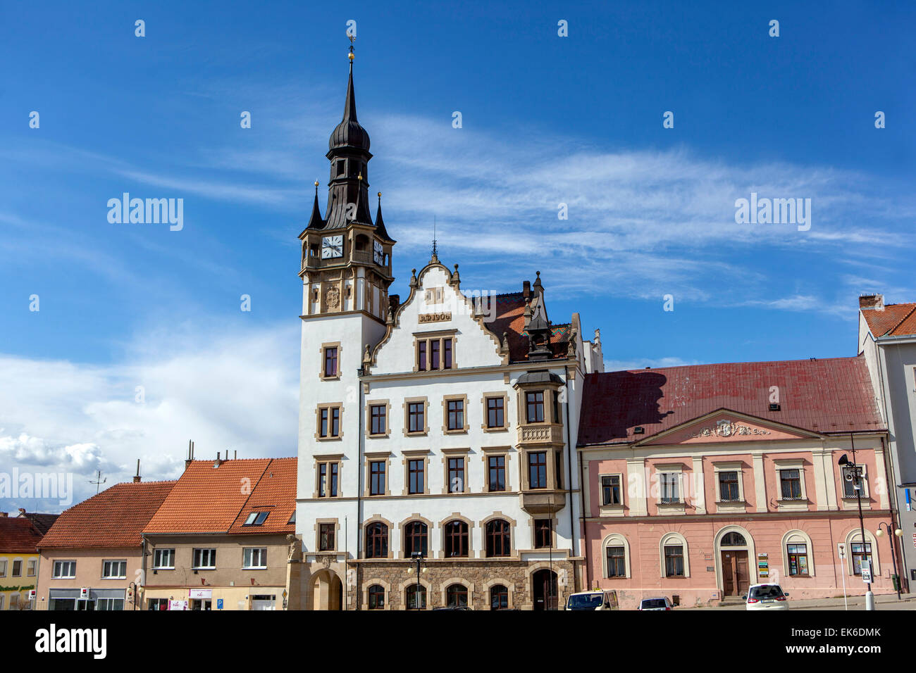 Town hall, Hustopece, Southern Moravia Czech Republic Stock Photo