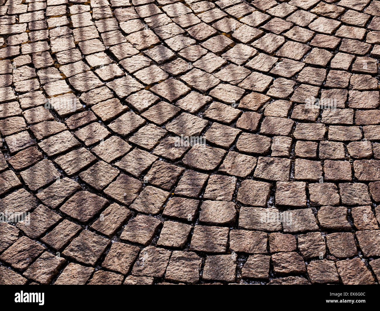 Cobblestones arranged in pattern, village of Fornesighe, northern Italy Stock Photo