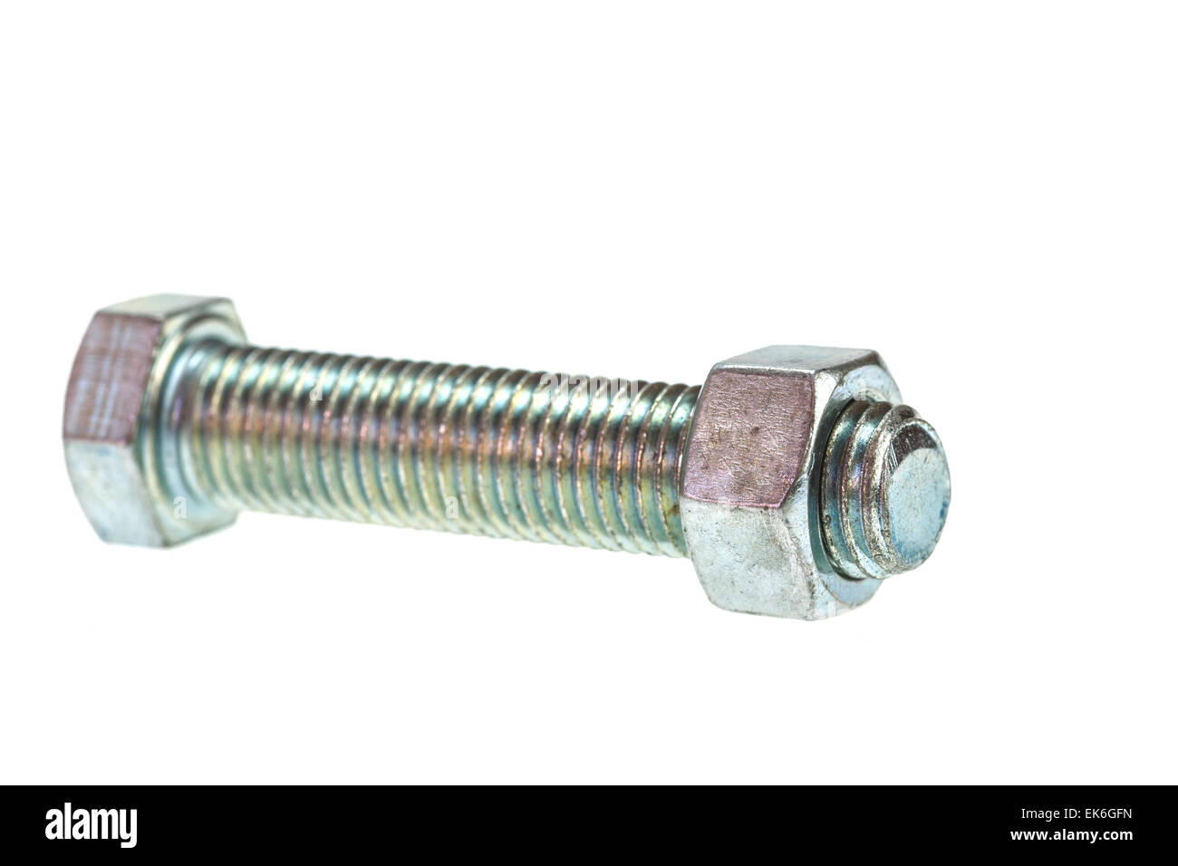 Bolt and nut isolated on white background Stock Photo - Alamy