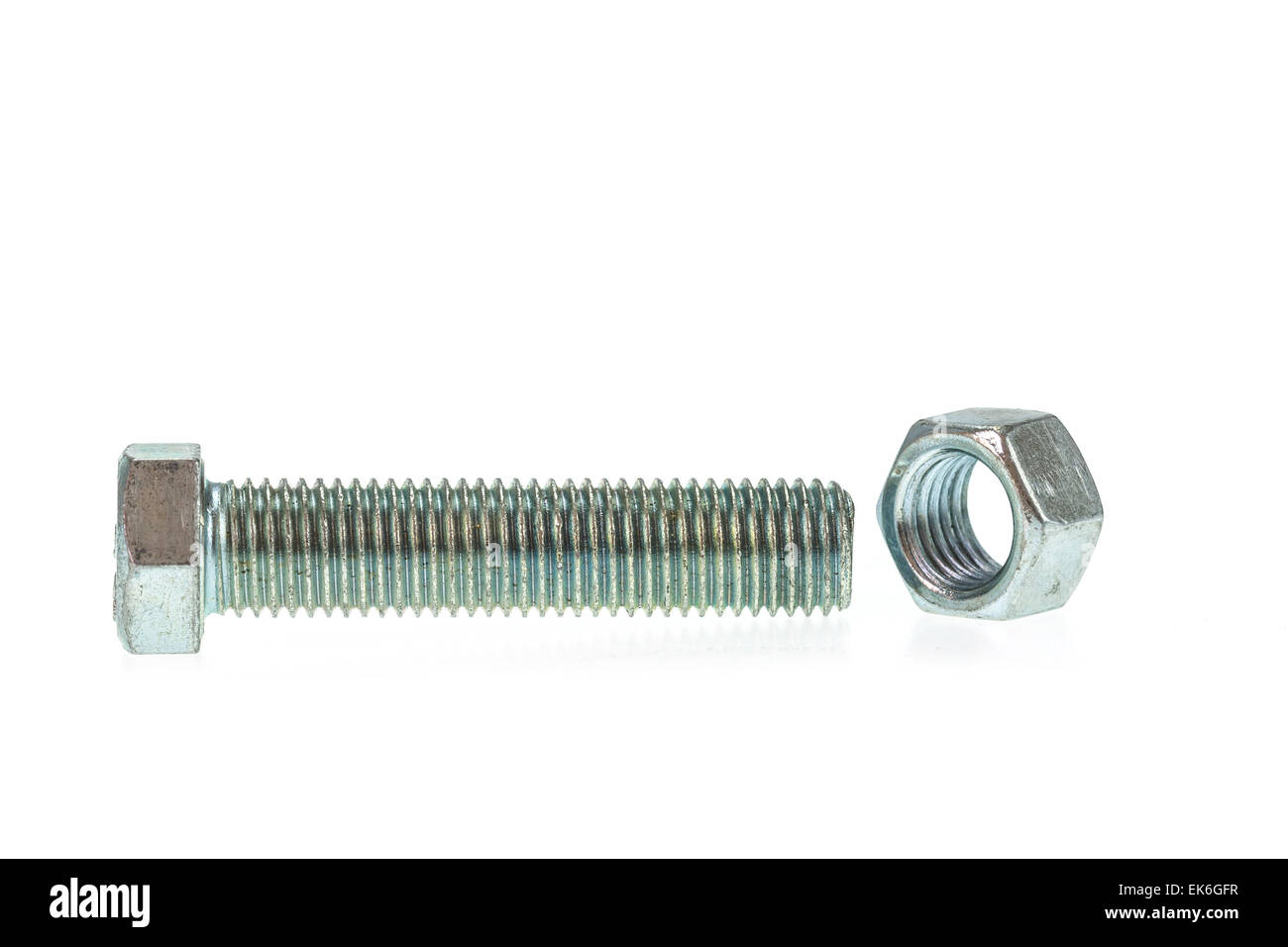 Bolt and nut isolated on white background Stock Photo - Alamy