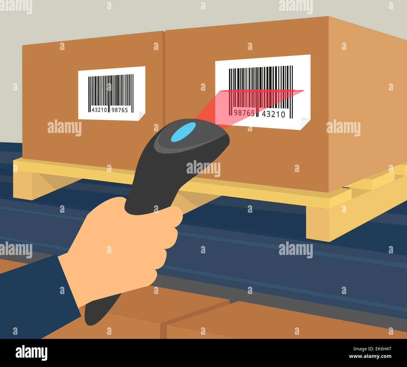 Barcode scanning at the warehouse Stock Photo Alamy
