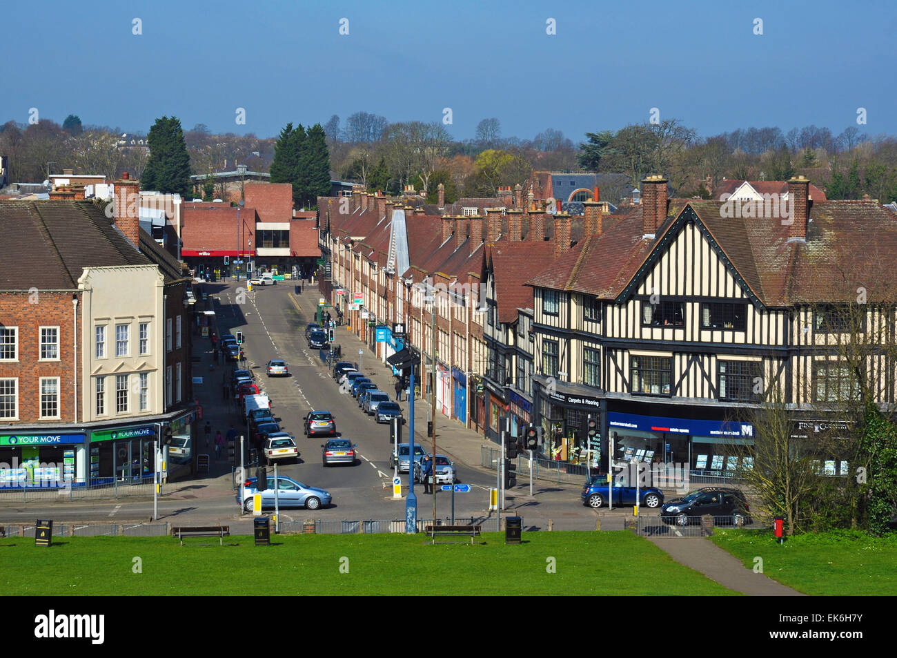 Hermitage Road (Junction with Queen Street) from Windmill Hill, Hitchin