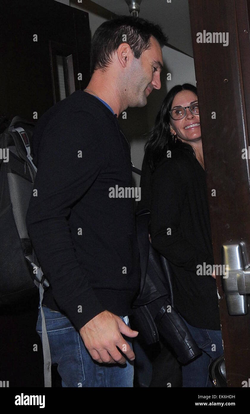 Courteney Cox and Johnny McDaid at Los Angeles International Airport