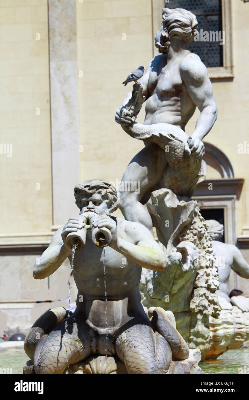 Beautiful Italian Architecture,Piazza Navona,Rome. Stock Photo