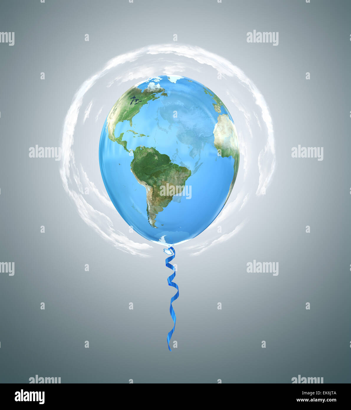 Balloon with world map Stock Photo