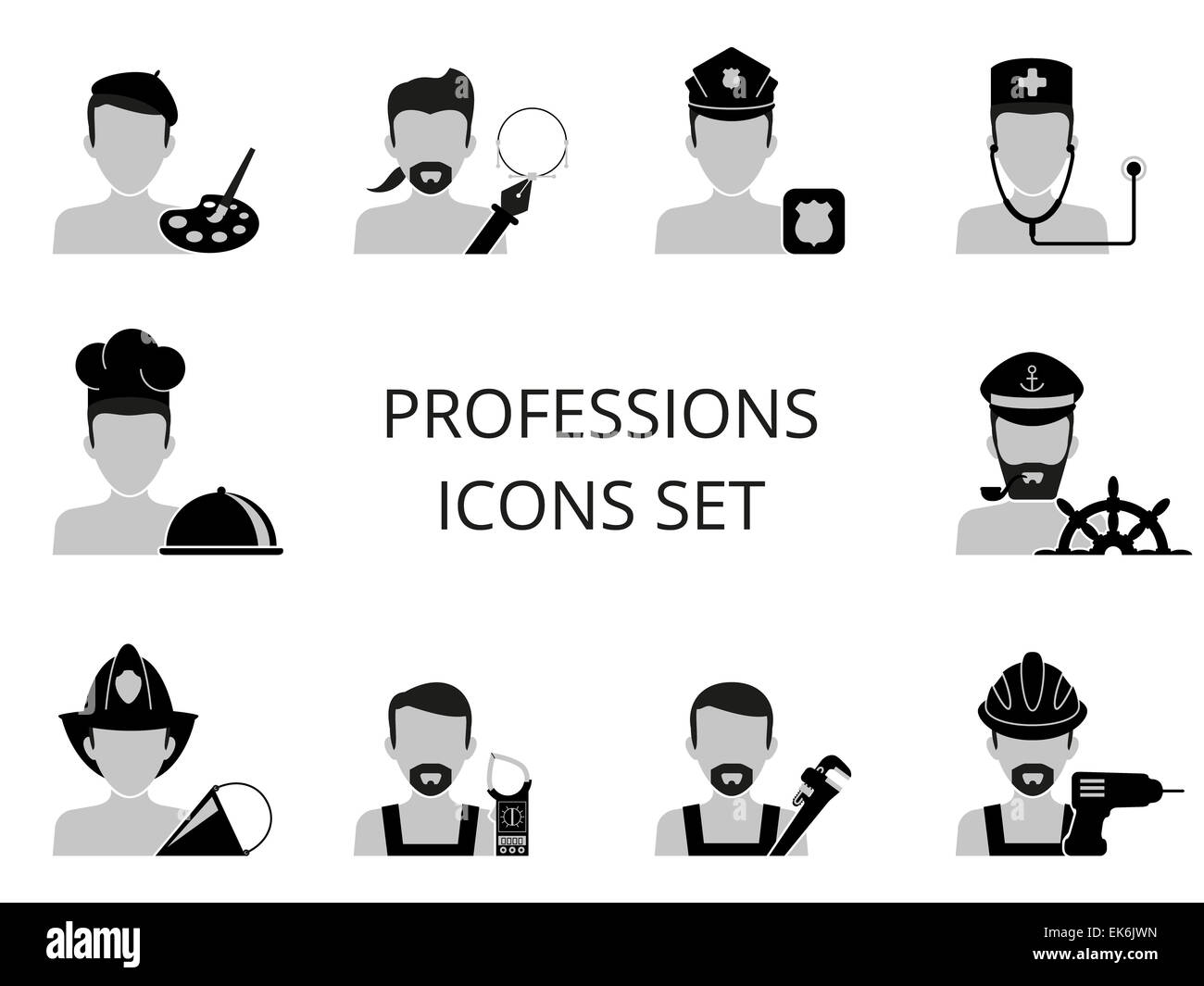 Professions icons set Stock Photo