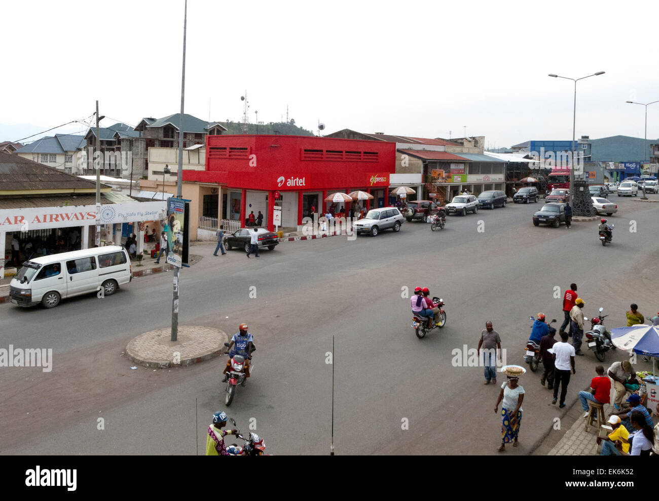 The main road, Goma town centre, North Kivu Province, Democratic republic of Congo ( DRC ), Africa Stock Photo