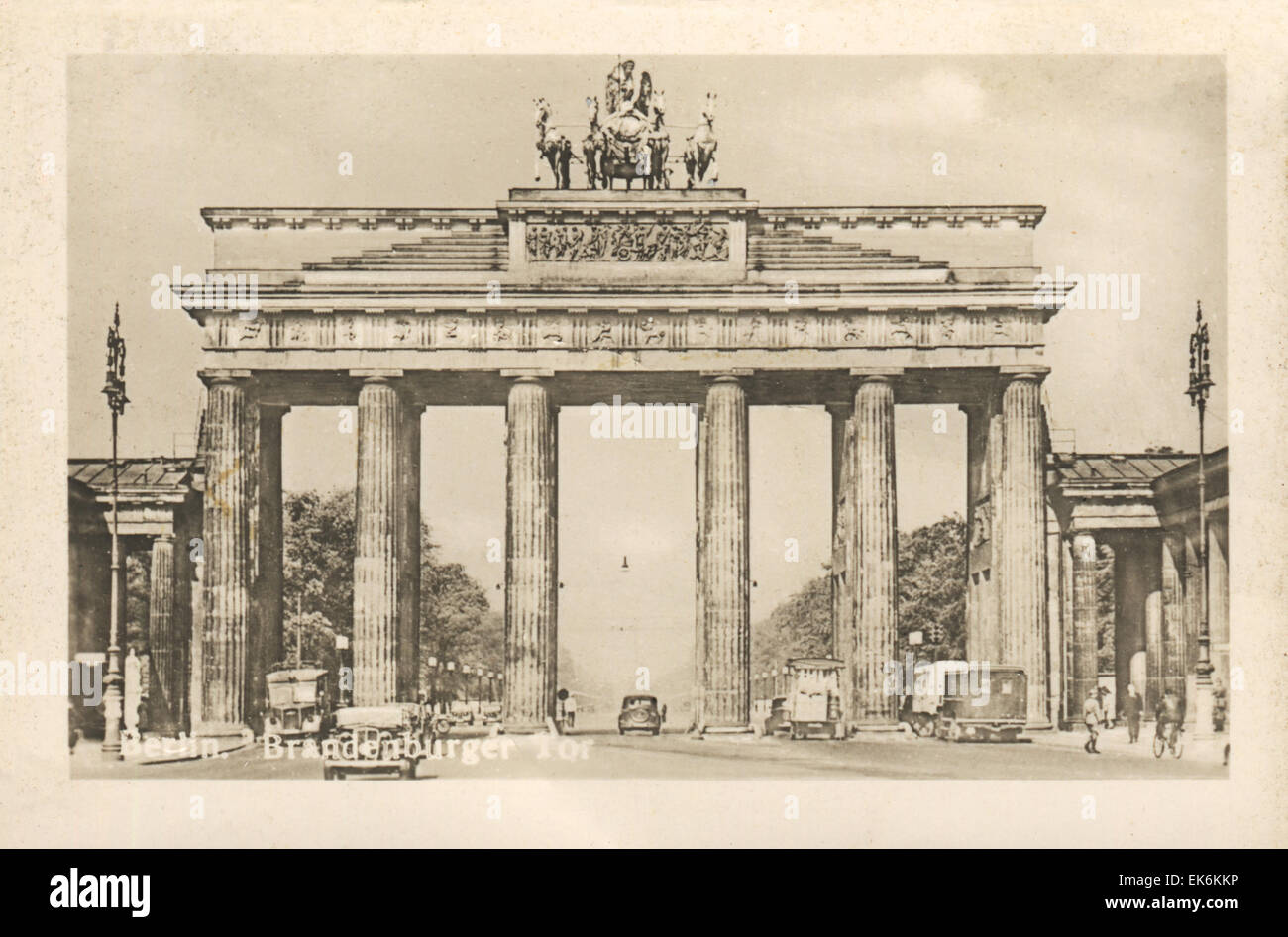 Prewar Berlin. Brandenburg Gate, 1930s Stock Photo