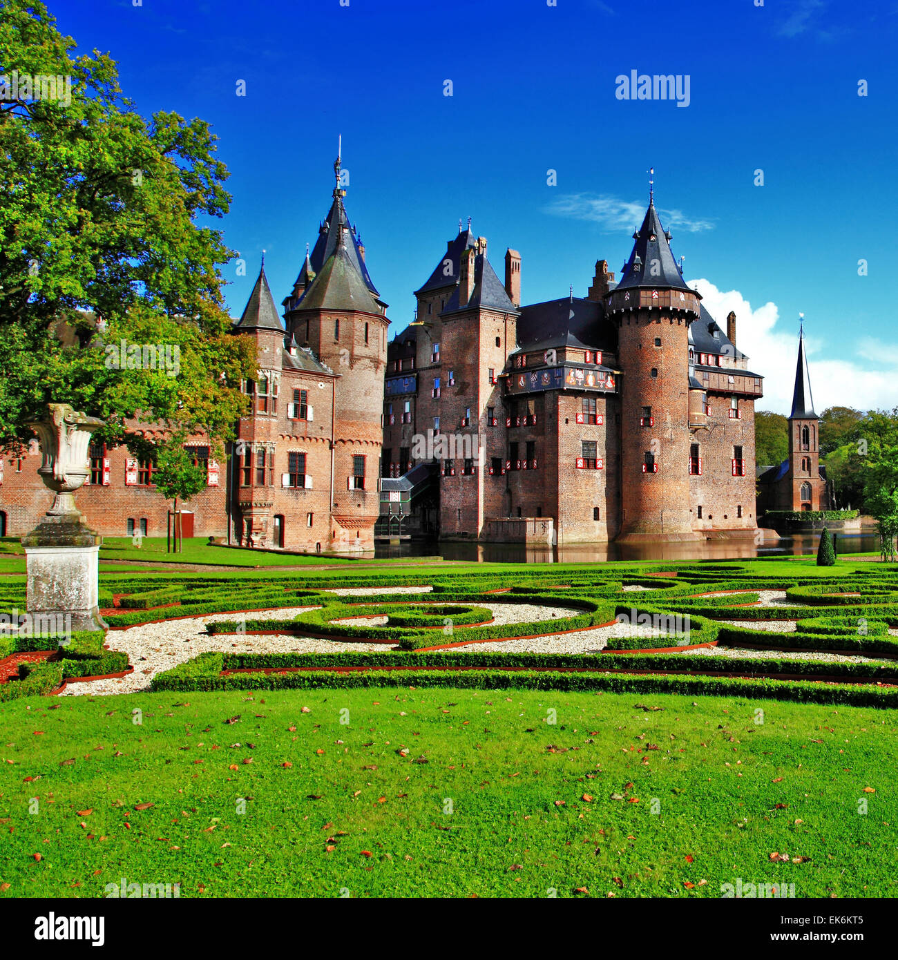 Beautiful De Haar Castle,Near Utrecht,Netherlands. Stock Photo