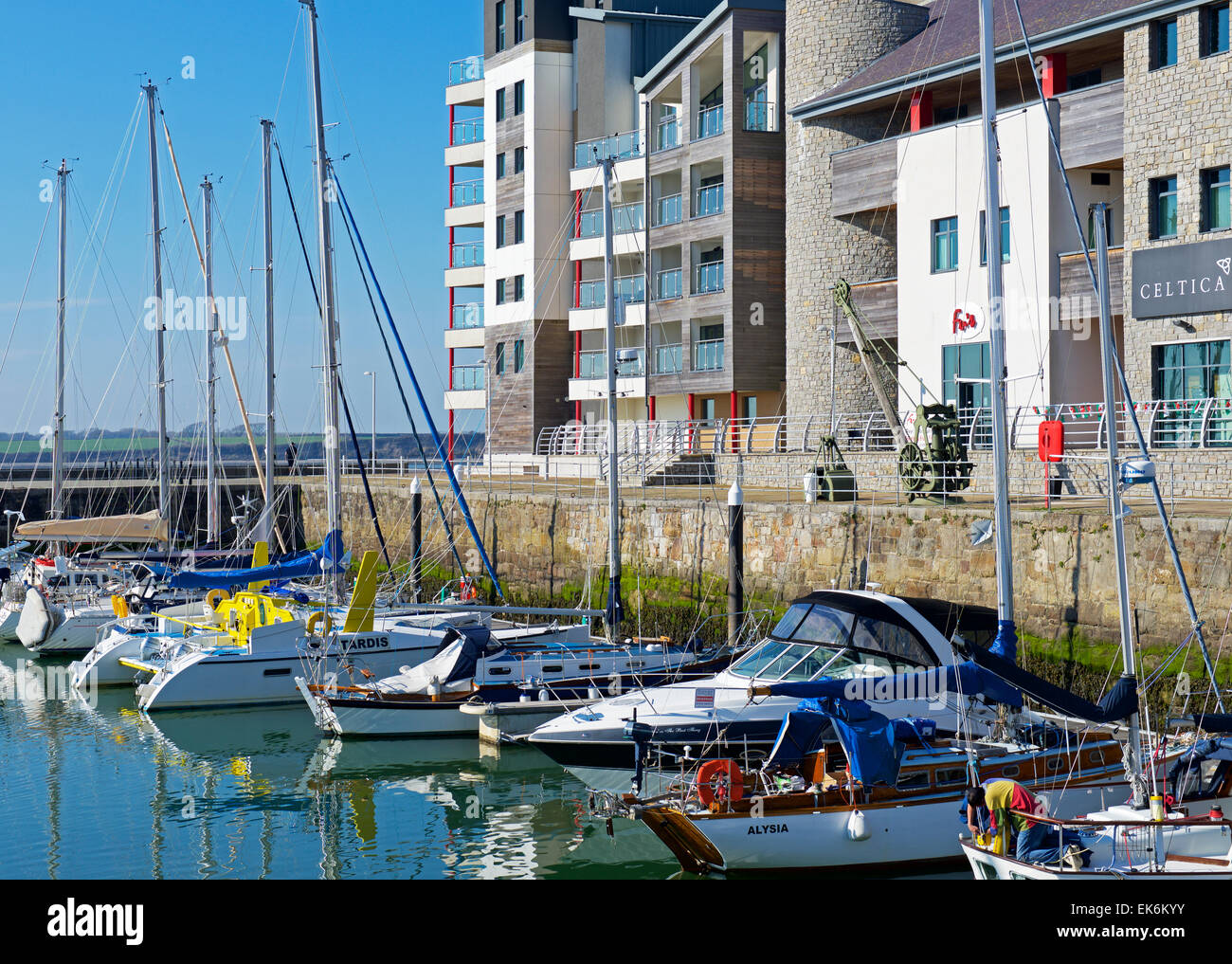 Apartments overlooking marina, Victoria Dock, Caernarfon, Gwynedd