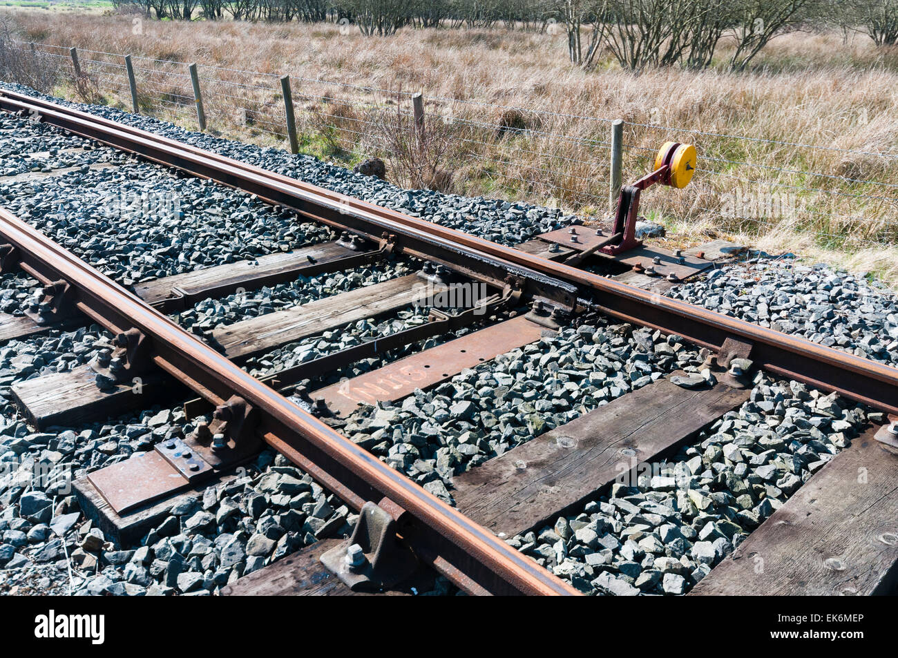 Points on a private railway track Stock Photo