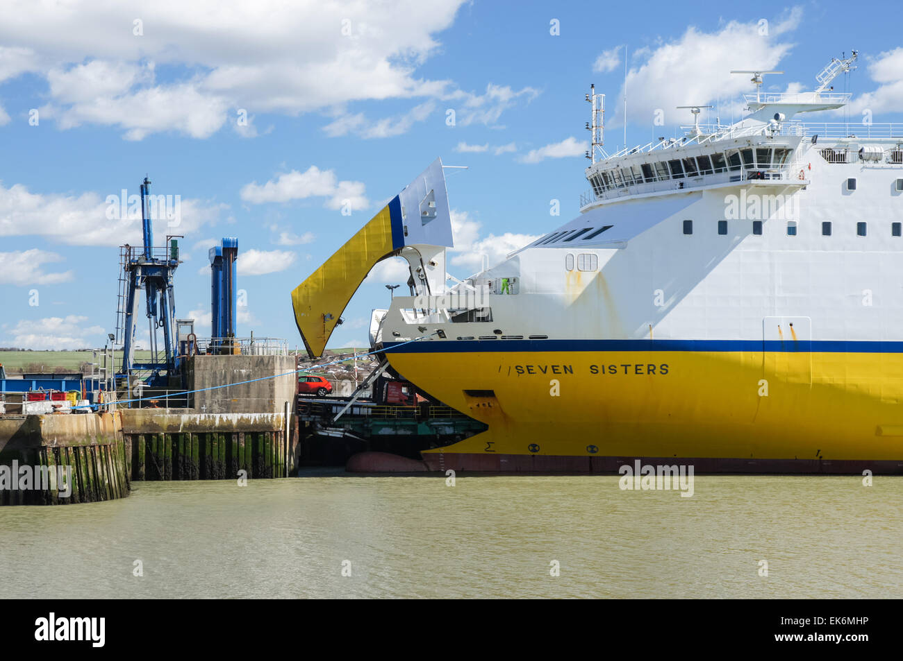 DFDS Seaways ferry at Newhaven Ferry Port in East Sussex England United ...