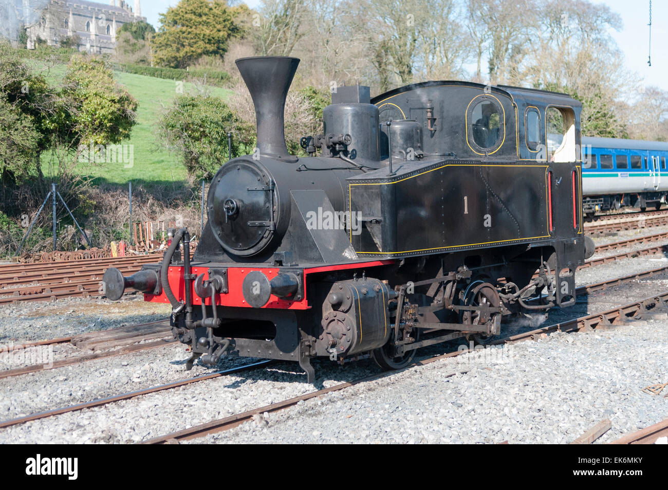 A 1933 German steam train at Downpatrick Railway Preservation Society Stock Photo