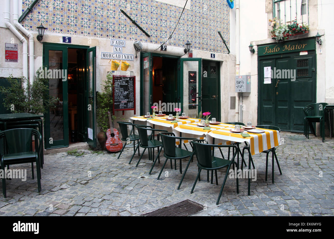 Alfama Cafe in Lisbon Stock Photo