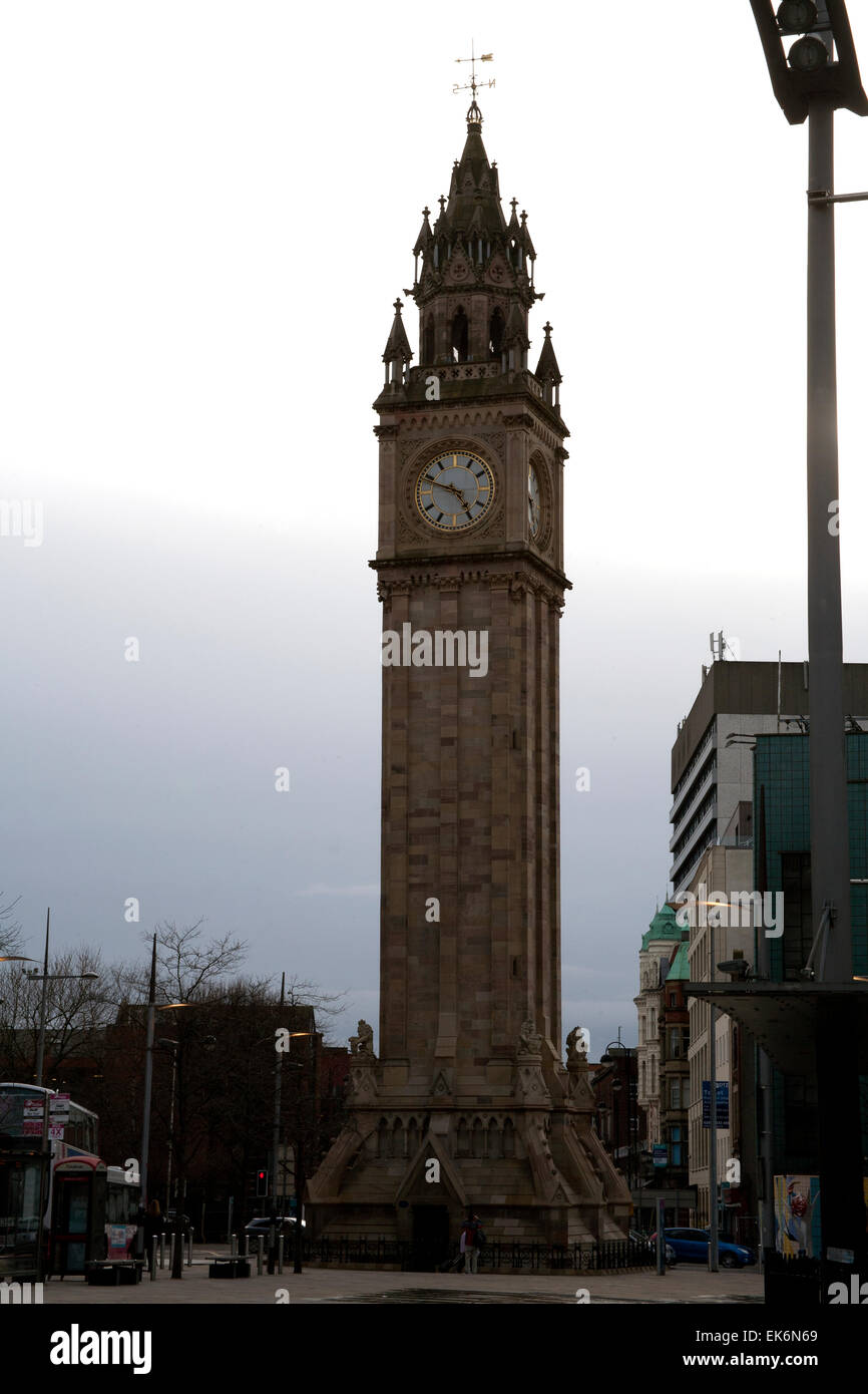 The Albert Memorial Clock tower Queen's Square in Belfast, Northern