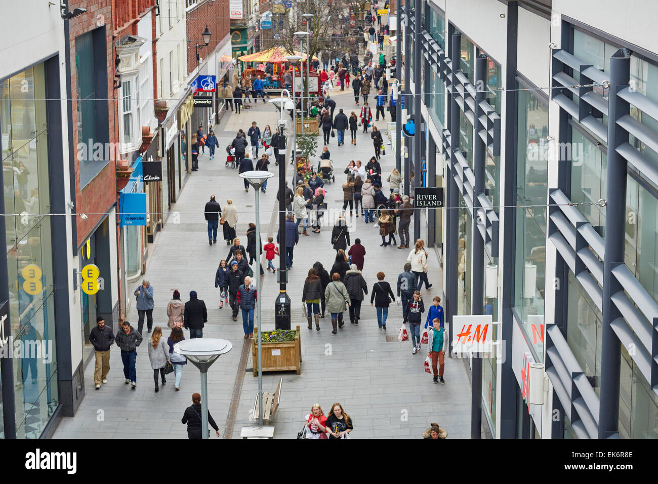Altrincham Street in the town centre shopping area Cheshire UK