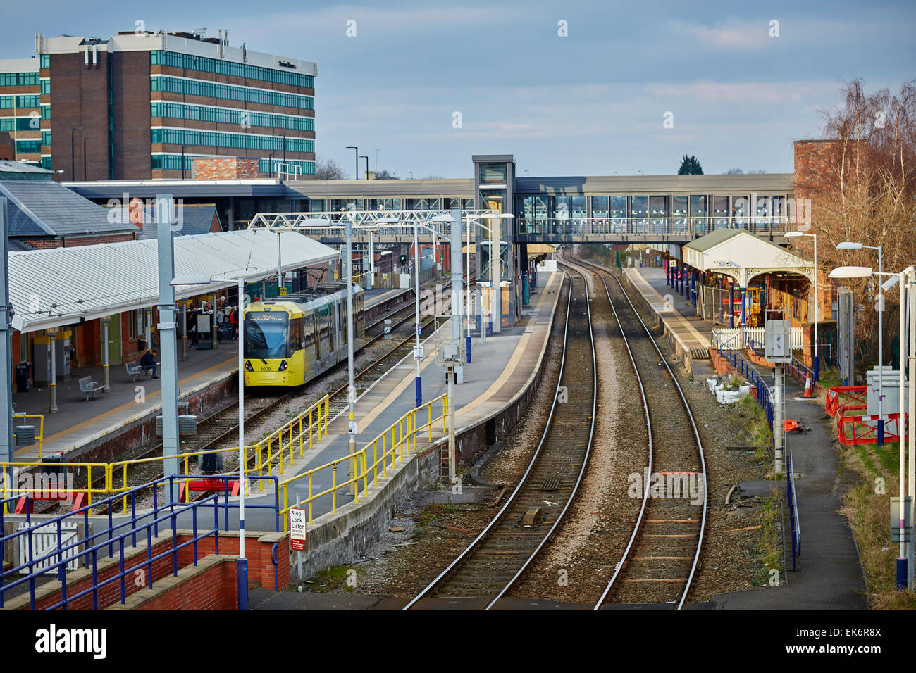 Altrincham railway station and tram terminus in Cheshire UK Stock Photo
