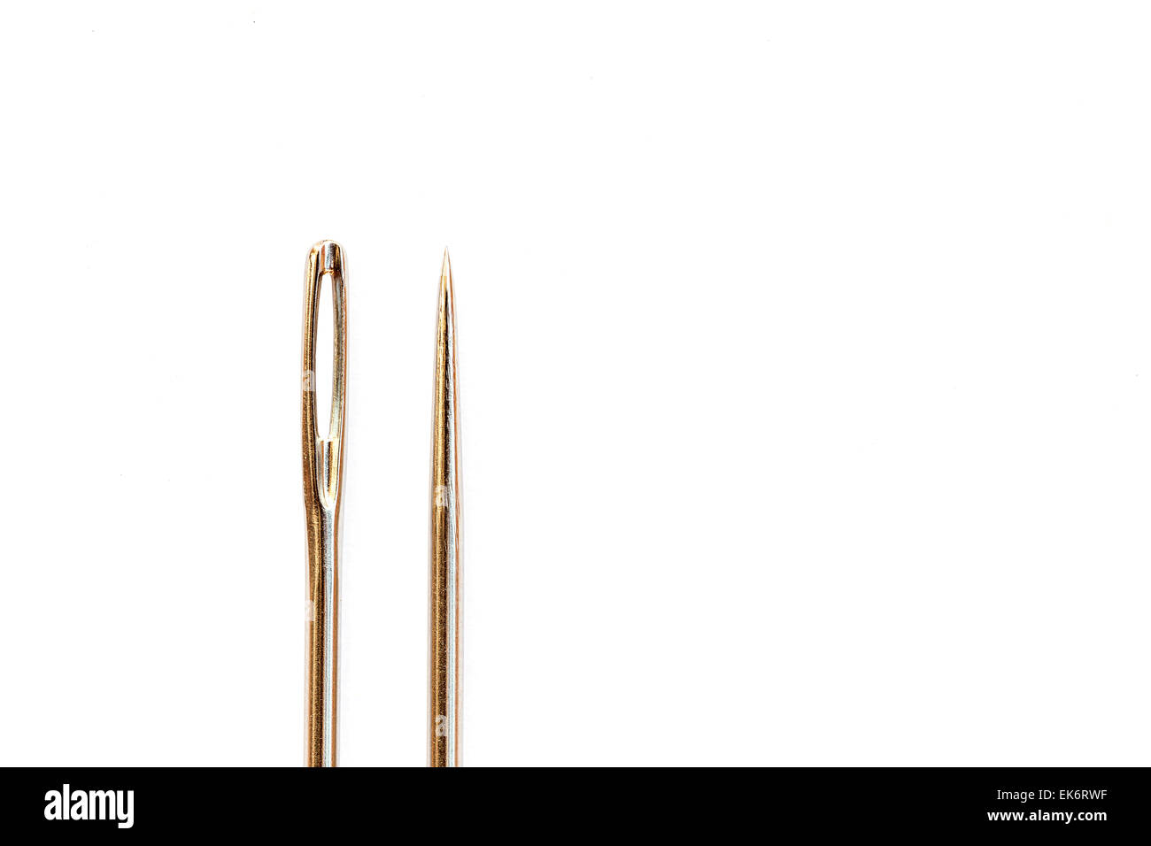 Close up sewing needle on white background Stock Photo Alamy