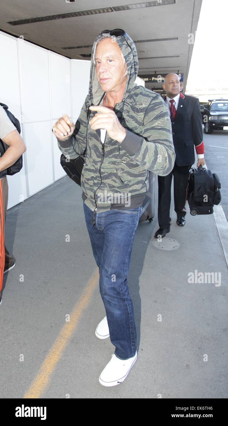 Mickey Rourke departs from Los Angeles International Airport (LAX ...